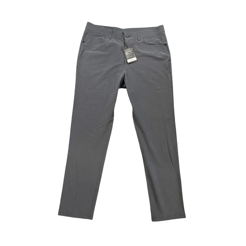Public Rec Pants Men 36 Slate Workday Straight Heather Pockets Stretch Comfort